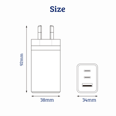 65W USB-C Dual Ports Charging Adapter: Power Your Devices with Efficiency-White